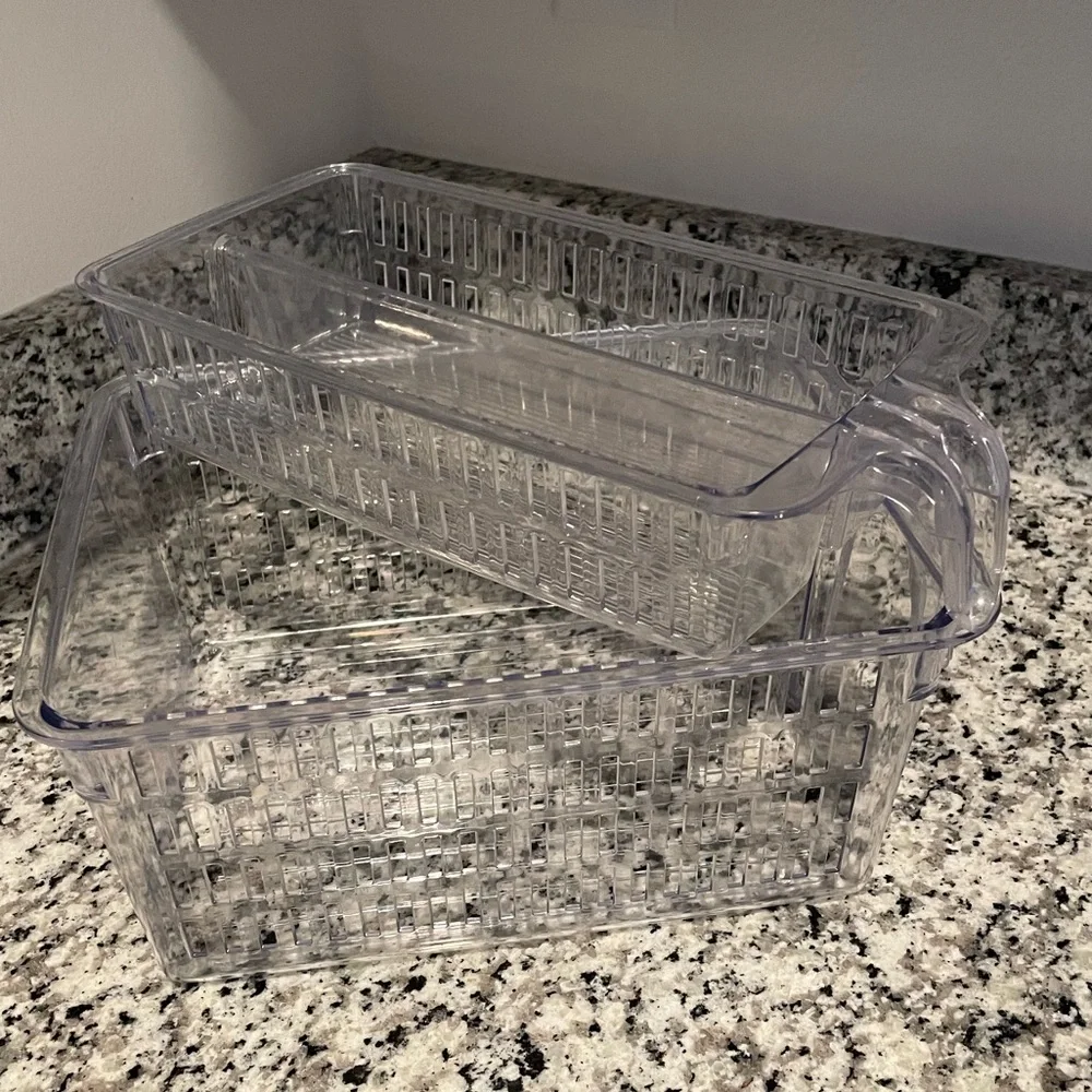 2 Clear Plastic Storage Bins - The Container Store